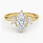 Petite Rhiannon Three Stone Diamond Ring (1/4 ct. tw.) Yellow Gold 18k Marquise Engagement Ring