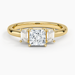 Petite Rhiannon Three Stone Diamond Ring (1/4 ct. tw.) Yellow Gold 18k Princess Engagement Ring