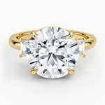 Petite Rhiannon Three Stone Diamond Ring (1/4 ct. tw.) Yellow Gold 18k Round Engagement Ring