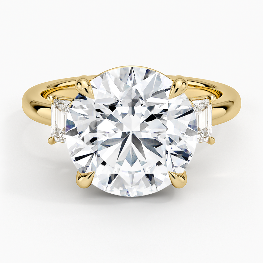 Petite Rhiannon Three Stone Diamond Ring (1/4 ct. tw.) Yellow Gold 18k Round Engagement Ring