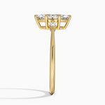Petite Cometa Three Stone Diamond Ring Yellow Gold 18k Marquise Engagement Ring
