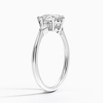 Petite Cometa Three Stone Diamond Ring Platinum Pear Engagement Ring