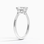 Petite Cometa Three Stone Diamond Ring Platinum Radiant Engagement Ring