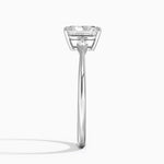 Petite Cometa Three Stone Diamond Ring Platinum Radiant Engagement Ring