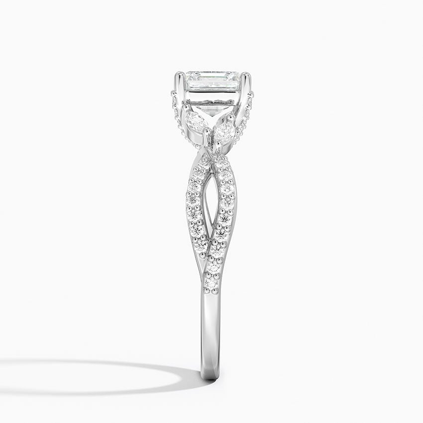 Adorned Luxe Willow Diamond Ring (1/3 ct. tw.) Platinum Asscher Engagement Ring