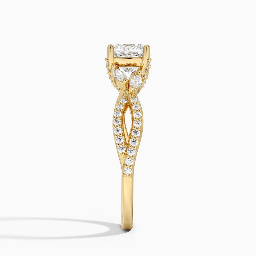 Adorned Luxe Willow Diamond Ring (1/3 ct. tw.) Yellow Gold 18k Cushion Engagement Ring