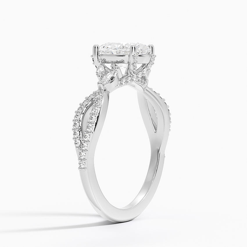 Adorned Luxe Willow Diamond Ring (1/3 ct. tw.) Platinum Oval Engagement Ring