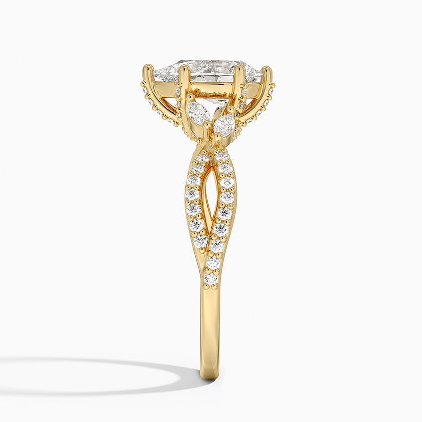 Adorned Luxe Willow Diamond Ring (1/3 ct. tw.) Yellow Gold 18k Pear Engagement Ring