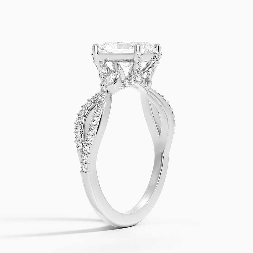 Adorned Luxe Willow Diamond Ring (1/3 ct. tw.) Platinum Radiant Engagement Ring