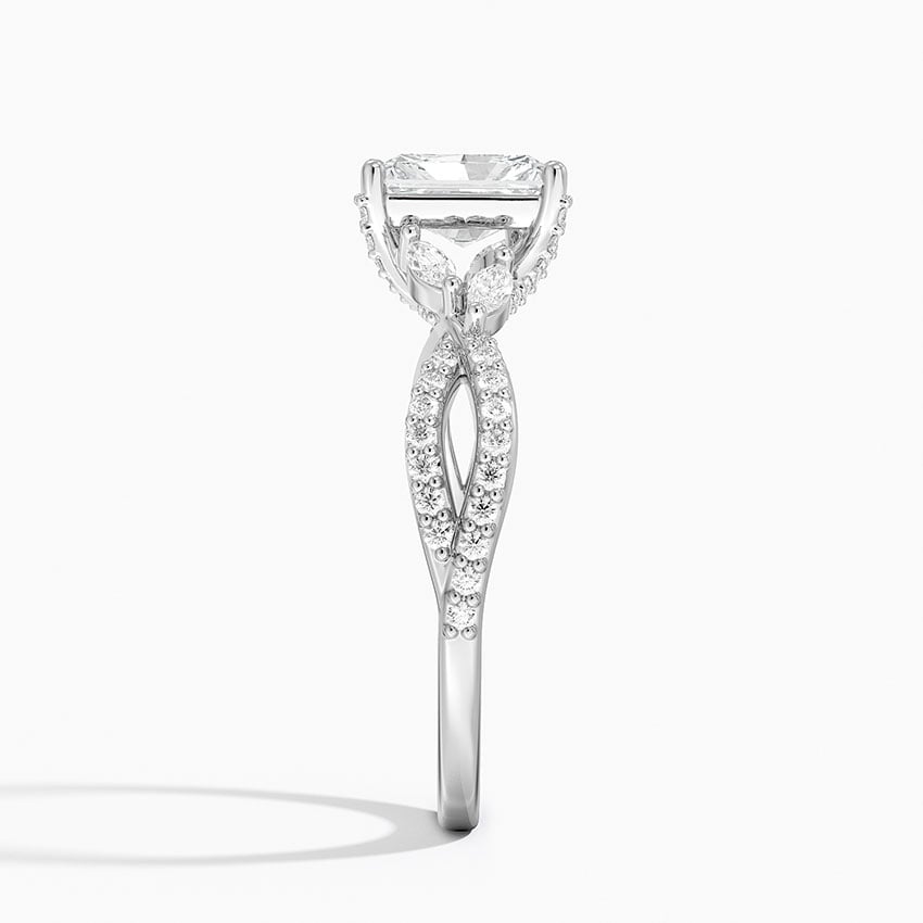 Adorned Luxe Willow Diamond Ring (1/3 ct. tw.) Platinum Radiant Engagement Ring