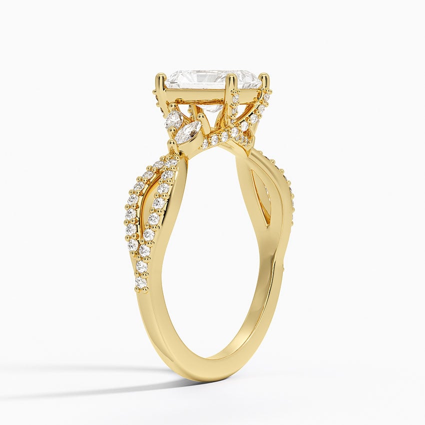Adorned Luxe Willow Diamond Ring (1/3 ct. tw.) Yellow Gold 18k Radiant Engagement Ring
