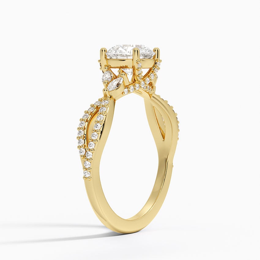 Adorned Luxe Willow Diamond Ring (1/3 ct. tw.) Yellow Gold 18k Round Engagement Ring