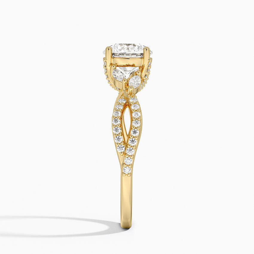Adorned Luxe Willow Diamond Ring (1/3 ct. tw.) Yellow Gold 18k Round Engagement Ring
