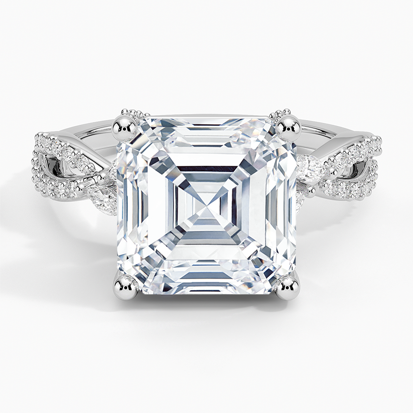 Adorned Luxe Willow Diamond Ring (1/3 ct. tw.) Platinum Asscher Engagement Ring
