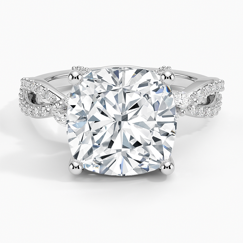 Adorned Luxe Willow Diamond Ring (1/3 ct. tw.) Platinum Cushion Engagement Ring