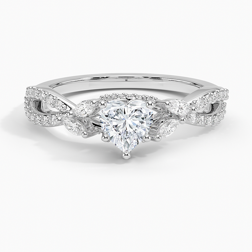 Adorned Luxe Willow Diamond Ring (1/3 ct. tw.) Platinum Heart Engagement Ring