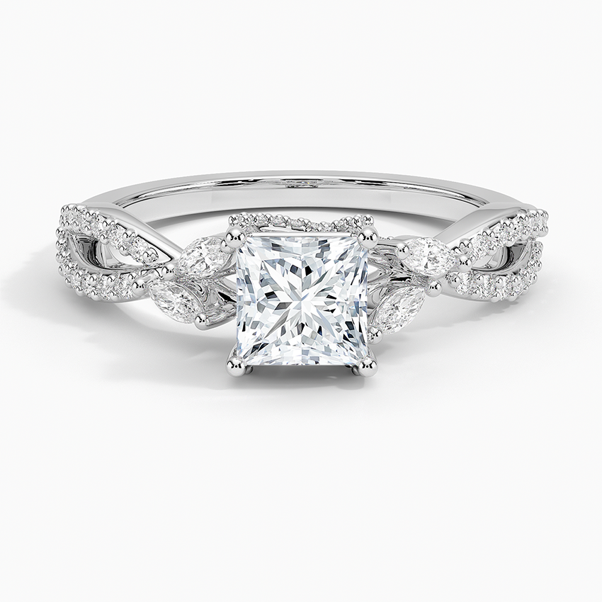 Adorned Luxe Willow Diamond Ring (1/3 ct. tw.) Platinum Princess Engagement Ring