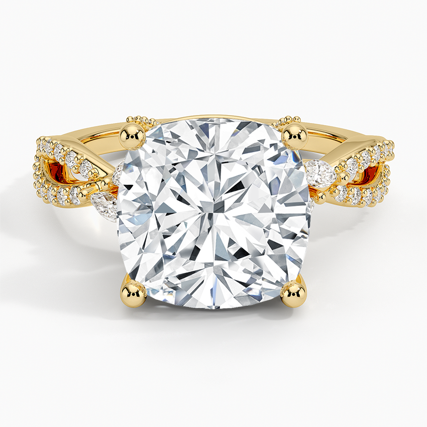 Adorned Luxe Willow Diamond Ring (1/3 ct. tw.) Yellow Gold 18k Cushion Engagement Ring