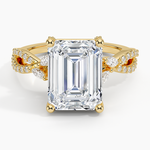 Adorned Luxe Willow Diamond Ring (1/3 ct. tw.) Yellow Gold 18k Emerald Engagement Ring