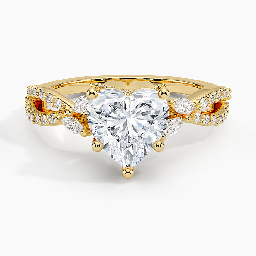 Adorned Luxe Willow Diamond Ring (1/3 ct. tw.) Yellow Gold 18k Heart Engagement Ring