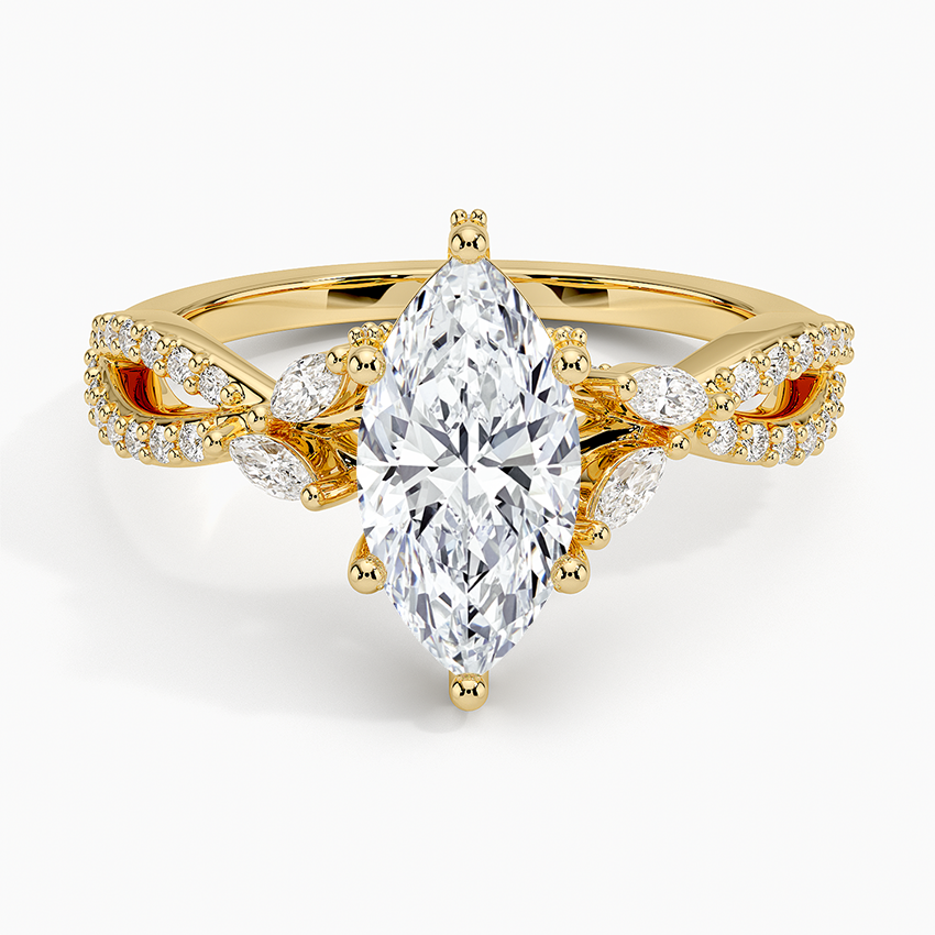 Adorned Luxe Willow Diamond Ring (1/3 ct. tw.) Yellow Gold 18k Marquise Engagement Ring