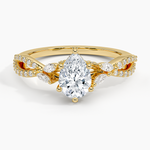 Adorned Luxe Willow Diamond Ring (1/3 ct. tw.) Yellow Gold 18k Pear Engagement Ring