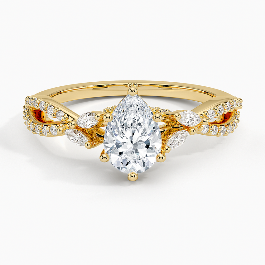 Adorned Luxe Willow Diamond Ring (1/3 ct. tw.) Yellow Gold 18k Pear Engagement Ring
