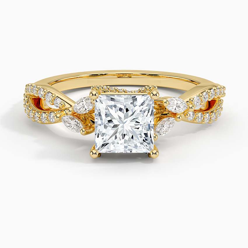 Adorned Luxe Willow Diamond Ring (1/3 ct. tw.) Yellow Gold 18k Princess Engagement Ring
