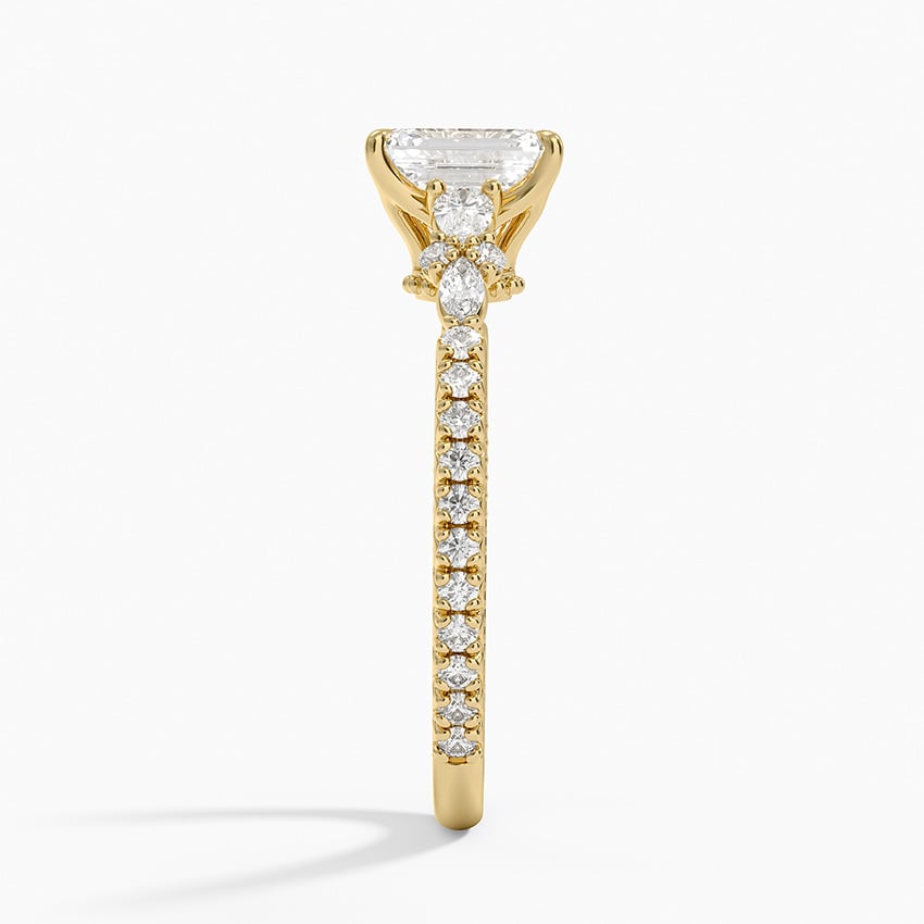 Primrose Diamond Ring Yellow Gold 18k Emerald Engagement Ring