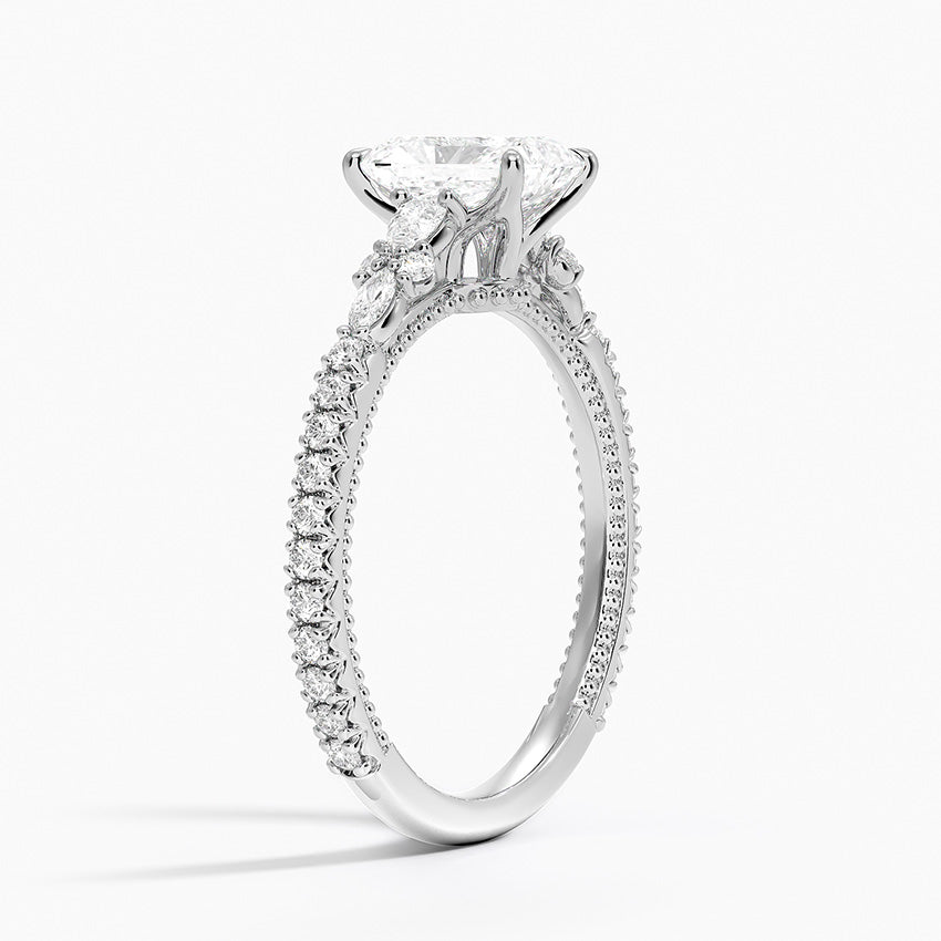 Primrose Diamond Ring Platinum Radiant Engagement Ring