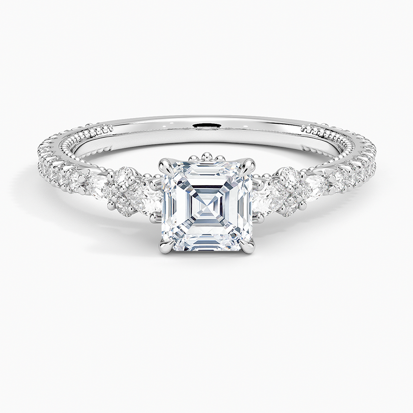 Primrose Diamond Ring Platinum Asscher Engagement Ring