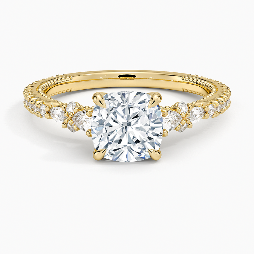 Primrose Diamond Ring Yellow Gold 18k Cushion Engagement Ring