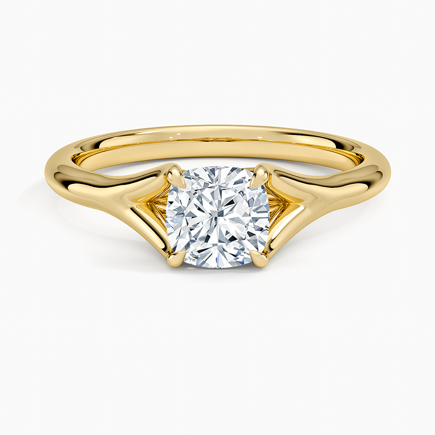 Reverie Solitaire Ring Yellow Gold 18k Cushion Engagement Ring