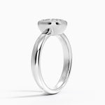 Andrea Bezel Prong Ring Platinum Cushion Engagement Ring