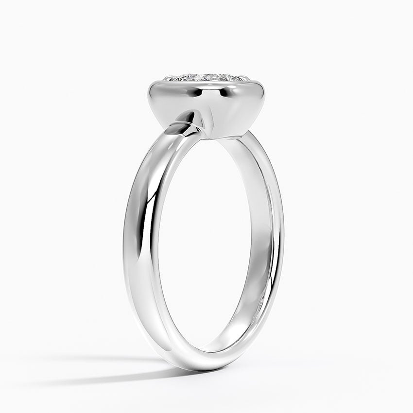 Andrea Bezel Prong Ring Platinum Cushion Engagement Ring