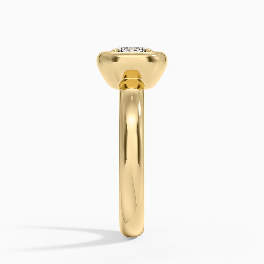 Andrea Bezel Prong Ring Yellow Gold 18k Cushion Engagement Ring
