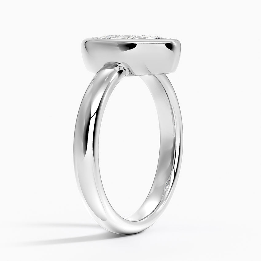 Andrea Bezel Prong Ring Platinum Marquise Engagement Ring