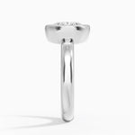 Andrea Bezel Prong Ring Platinum Oval Engagement Ring