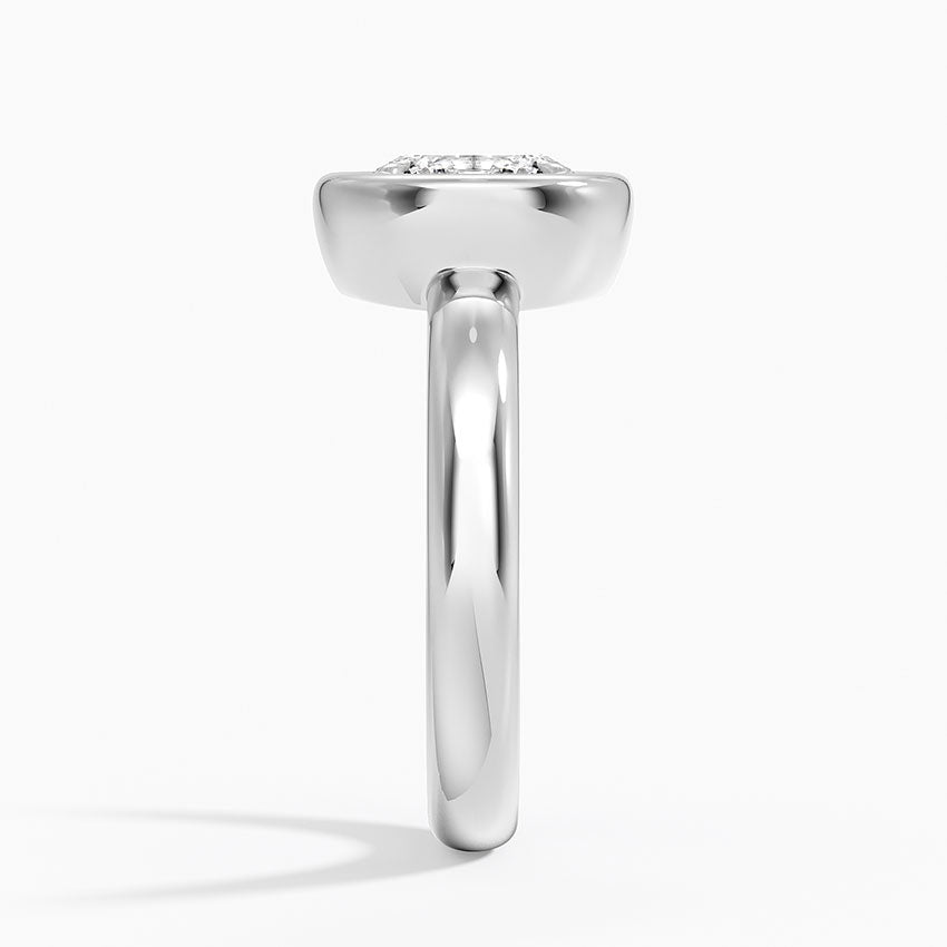 Andrea Bezel Prong Ring Platinum Oval Engagement Ring