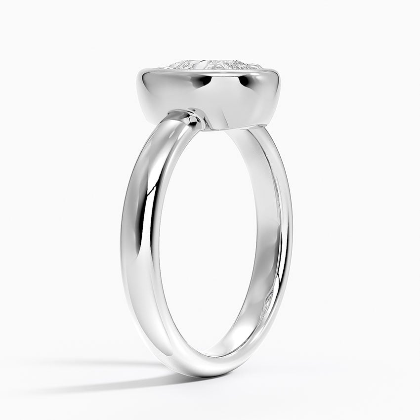 Andrea Bezel Prong Ring Platinum Pear Engagement Ring