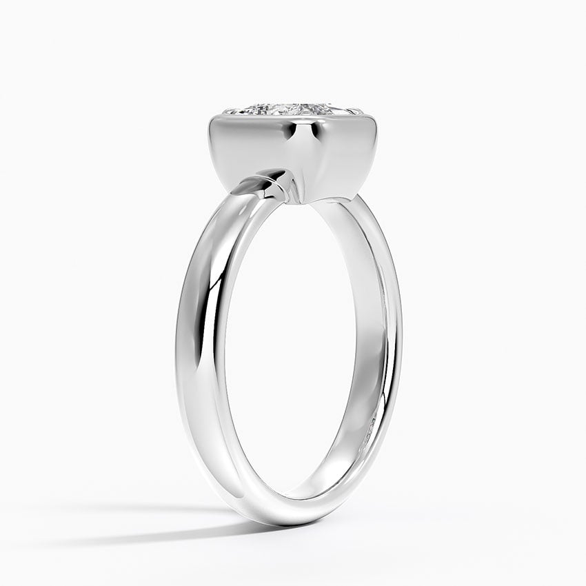 Andrea Bezel Prong Ring Platinum Princess Engagement Ring