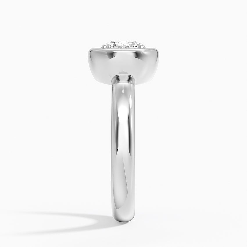 Andrea Bezel Prong Ring Platinum Round Engagement Ring