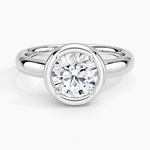 Andrea Bezel Prong Ring Platinum Round Engagement Ring