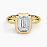 Andrea Bezel Prong Ring Yellow Gold 18k Emerald Engagement Ring