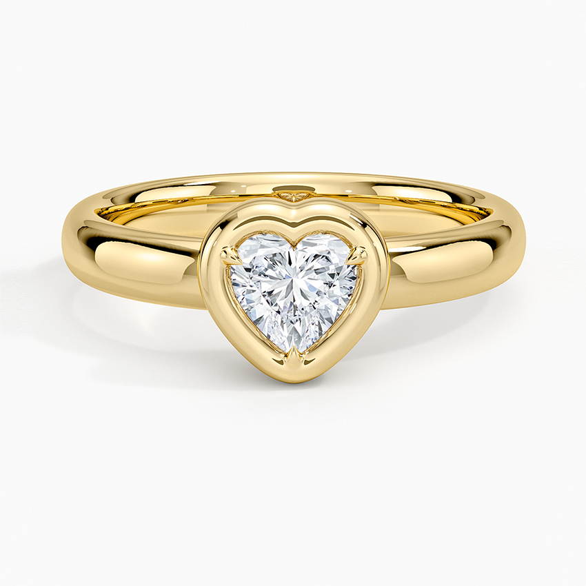 Andrea Bezel Prong Ring Yellow Gold 18k Heart Engagement Ring