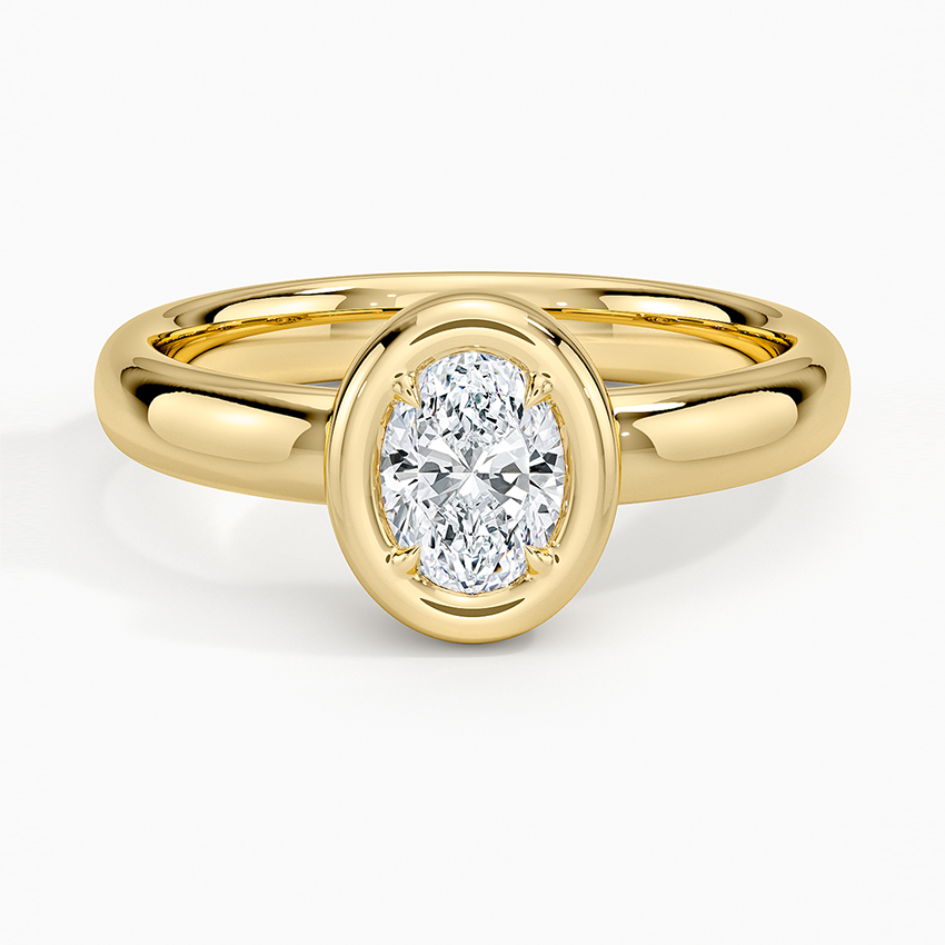 Andrea Bezel Prong Ring Yellow Gold 18k Oval Engagement Ring