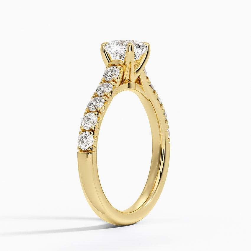Anthology Half Coverage Diamond Ring (1/2 ct. tw.) Yellow Gold 18k Cushion Engagement Ring