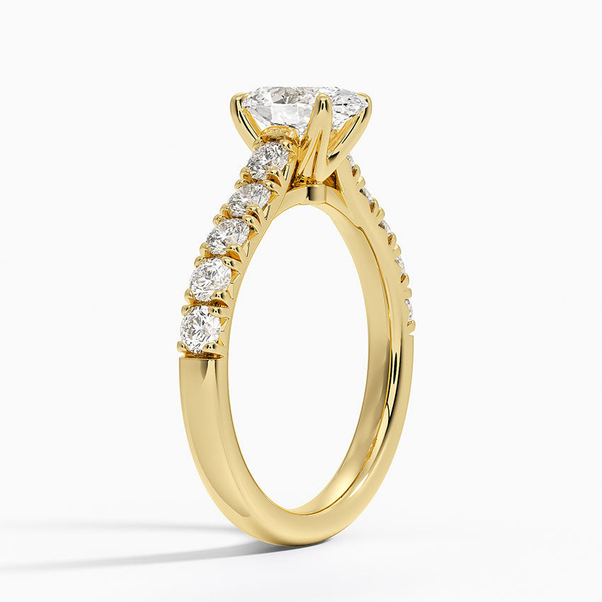 Anthology Half Coverage Diamond Ring (1/2 ct. tw.) Yellow Gold 18k Oval Engagement Ring