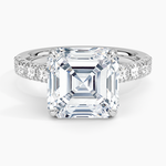 Anthology Half Coverage Diamond Ring (1/2 ct. tw.) Platinum Asscher Engagement Ring