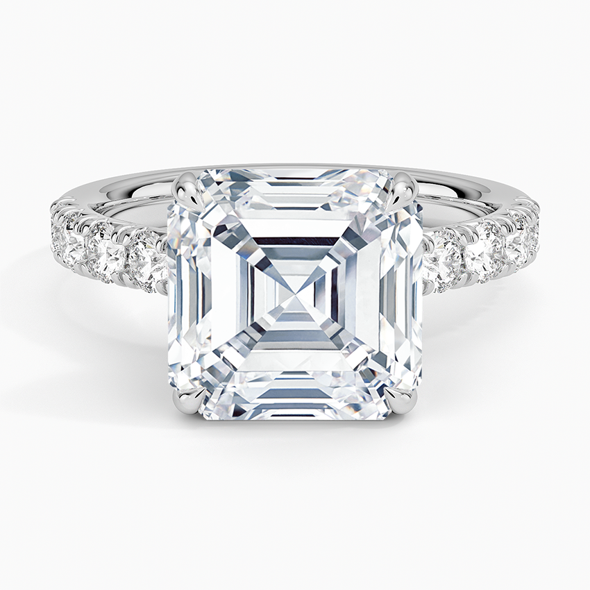 Anthology Half Coverage Diamond Ring (1/2 ct. tw.) Platinum Asscher Engagement Ring